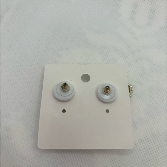 Gold and White Pineapple Earrings - Picture 4 of 6